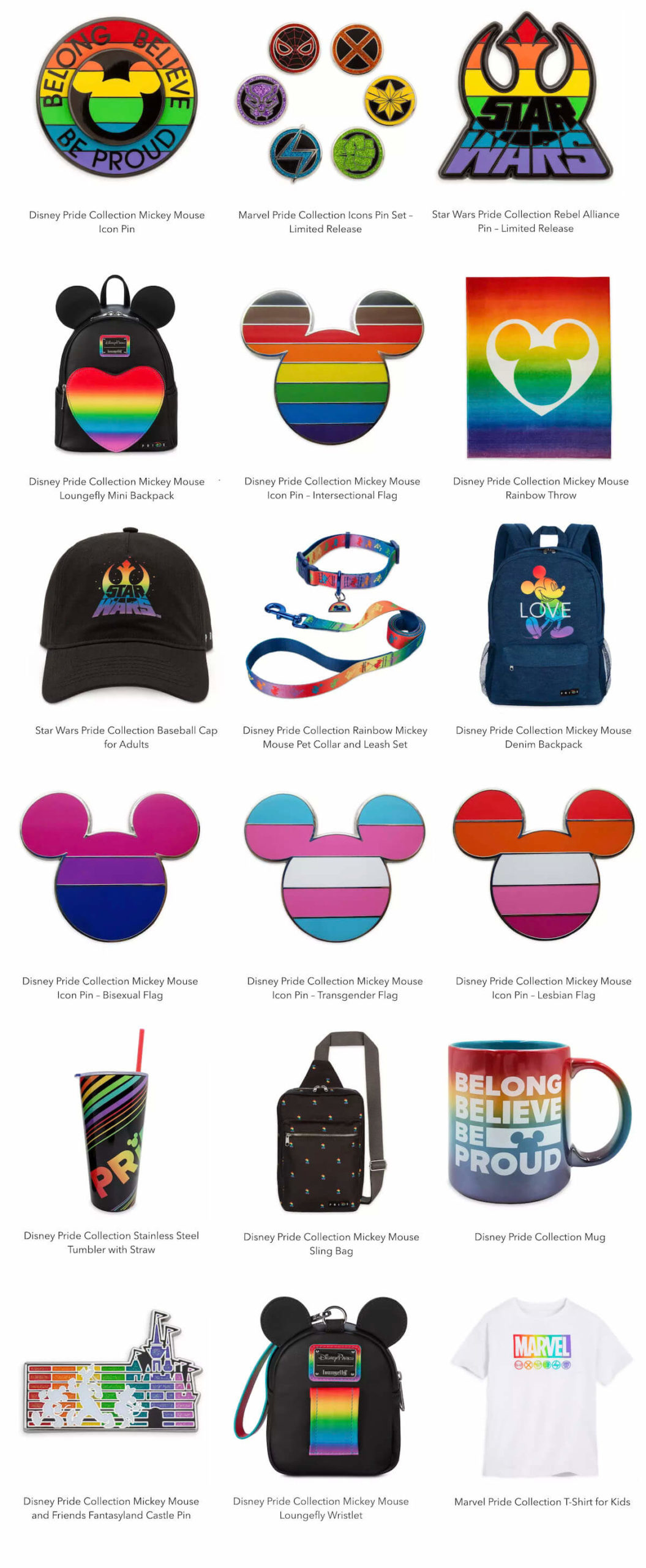 disney rainbow merchandise