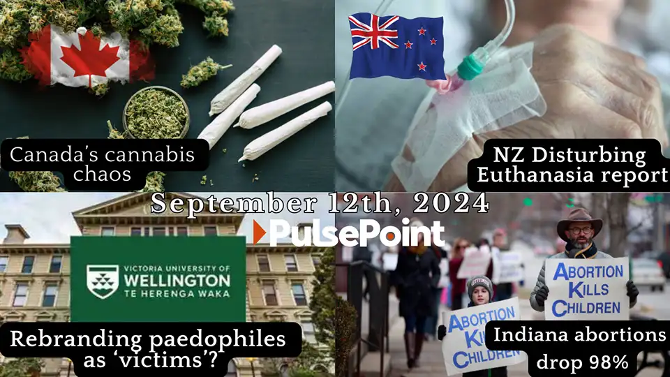 Thumbnail Episode – 24 euthanasia report, Canada cannabis, paedophiles as victims, Indiana abortion drops.