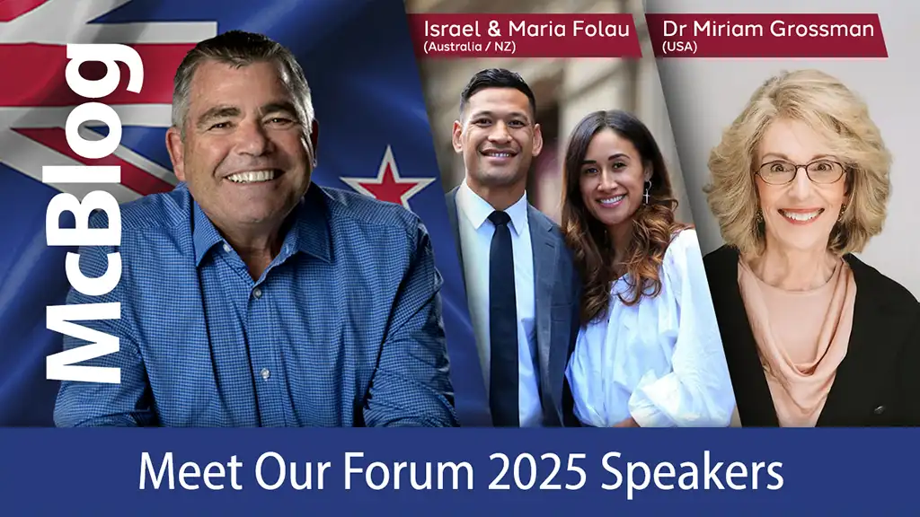 McBlog: Forum 2025 speakers Dr Miriam Grossman / Israel & Maria Folau
