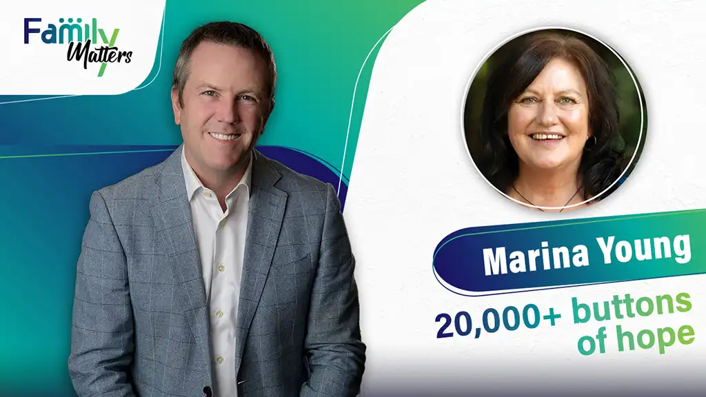 Family Matters - Marina Young and 20,000+ buttons of hope