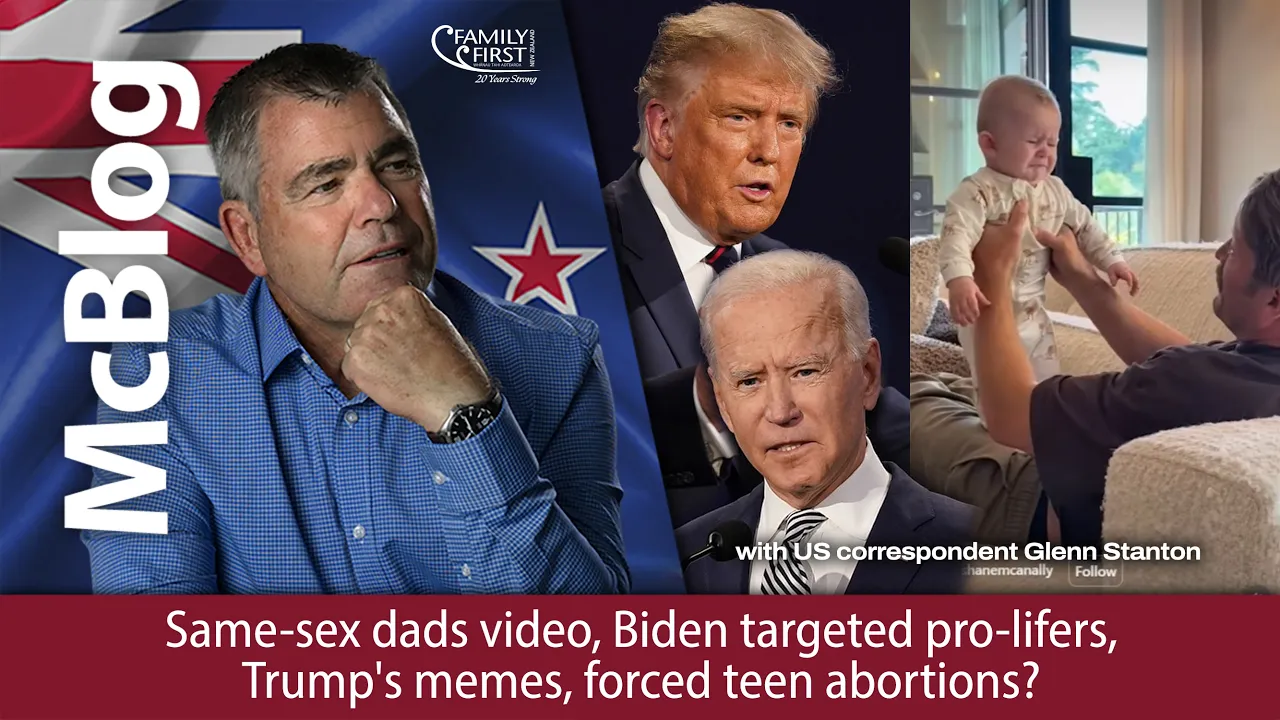McBlog: Same-sex dads video, Biden targeted pro-lifers, Trump's memes, forced teen abortions?