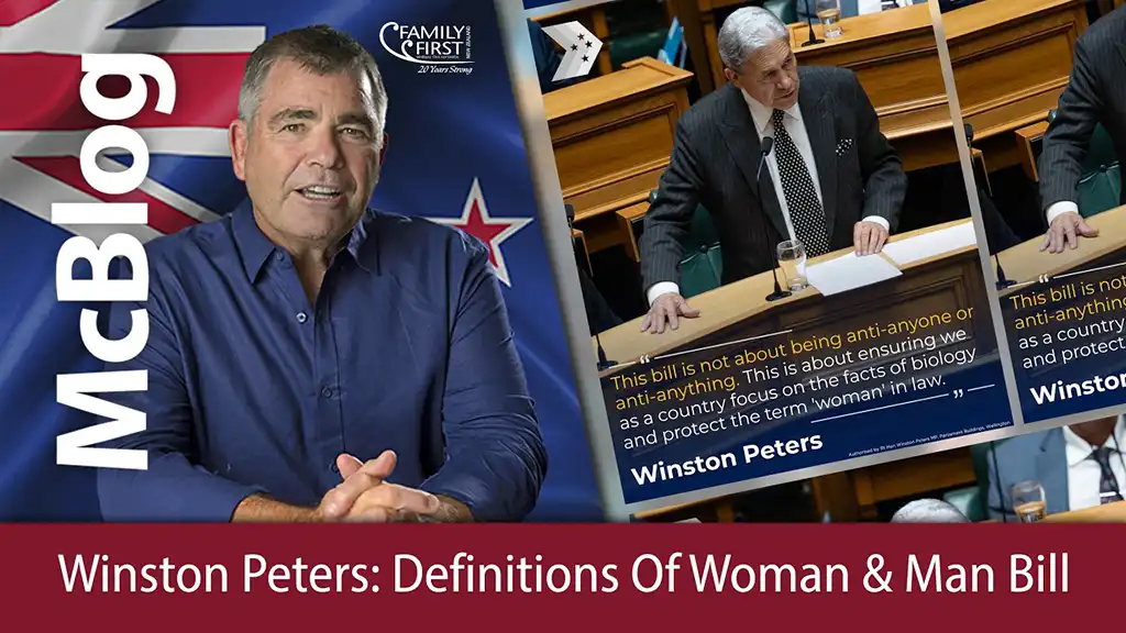 McBlog - Winston Peters Interview - Definitions of Woman and Man Bill